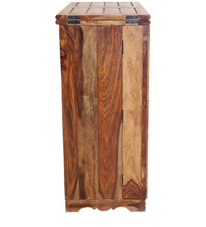 Reidville Solid Wood Two Door Bar Cabinet in Honey Oak Finished Rajasthali Furniture - Rajasthali Furniture
