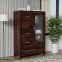 Wooden Display Sideboard cabinet cum chest of drawers for living room - Rajasthali Furniture 