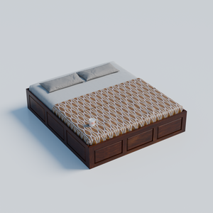 Solid Wood Diwan Cot for Home Hall | Diwan Cum Bed with Storage | Divan Bed for Living Room in Natural Honey Oak Color - Rajasthali Furniture 