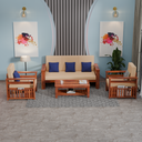 Solid Sheesham Wood Sofa Set 5 Seater | Wooden Sofaset 3+1+1 | Sofa Sets for Living Room - Rajasthali Furniture 
