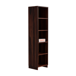Sheesham Wood Open Book Cabinet with wooden 5 Shelves in Honey Oak and dark Color with Natural and Walnut Finish - Rajasthali Furniture 