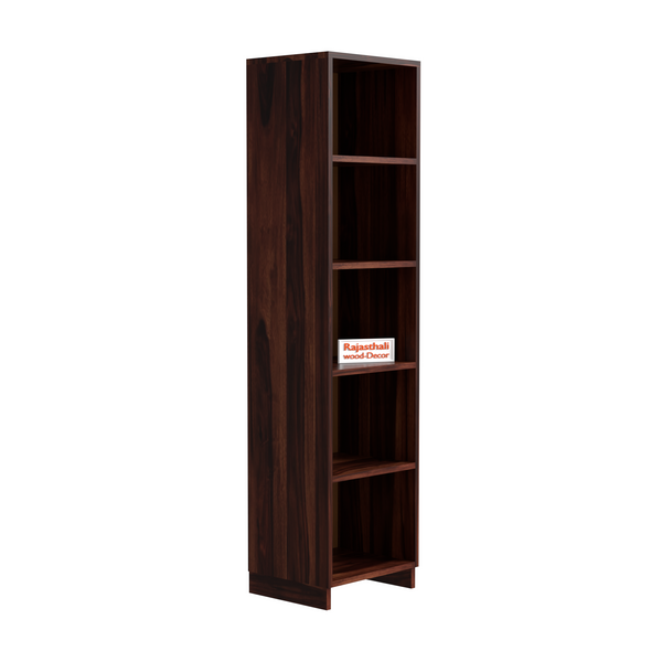Sheesham Wood Open Book Cabinet with wooden 5 Shelves in Honey Oak and dark Color with Natural and Walnut Finish - Rajasthali Furniture 