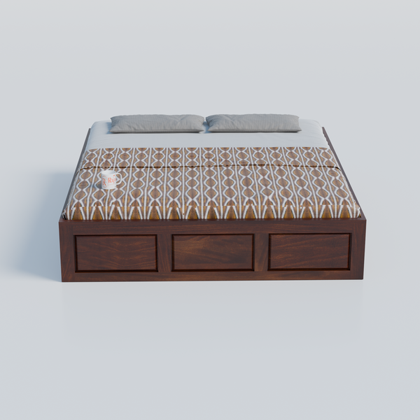Solid Wood Diwan Cot for Home Hall | Diwan Cum Bed with Storage | Divan Bed for Living Room in Natural Honey Oak Color - Rajasthali Furniture 
