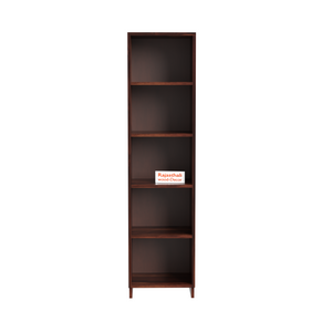 Sheesham Wood Open Book Cabinet with wooden 5 Shelves in Honey Oak and dark Color with Natural and Walnut Finish - Rajasthali Furniture 