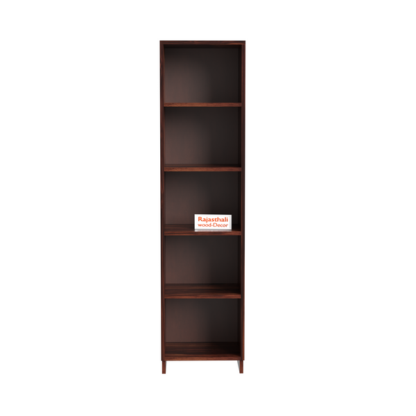 Sheesham Wood Open Book Cabinet with wooden 5 Shelves in Honey Oak and dark Color with Natural and Walnut Finish - Rajasthali Furniture 