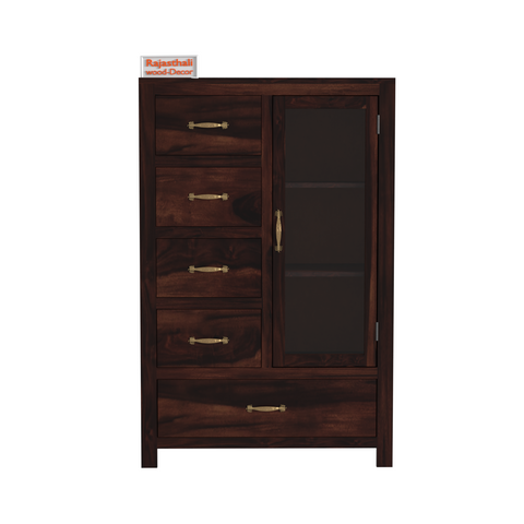 Wooden Display Sideboard cabinet cum chest of drawers for living room