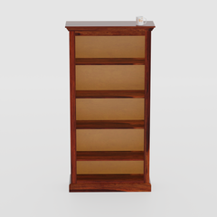 Multishelves Floor Mounted Solid Wood Book Rack in Natural Finish