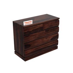 Oskar Solid Wood Five Drawer Chester in Honey Oak Finished Rajasthali Furniture - Rajasthali Furniture 