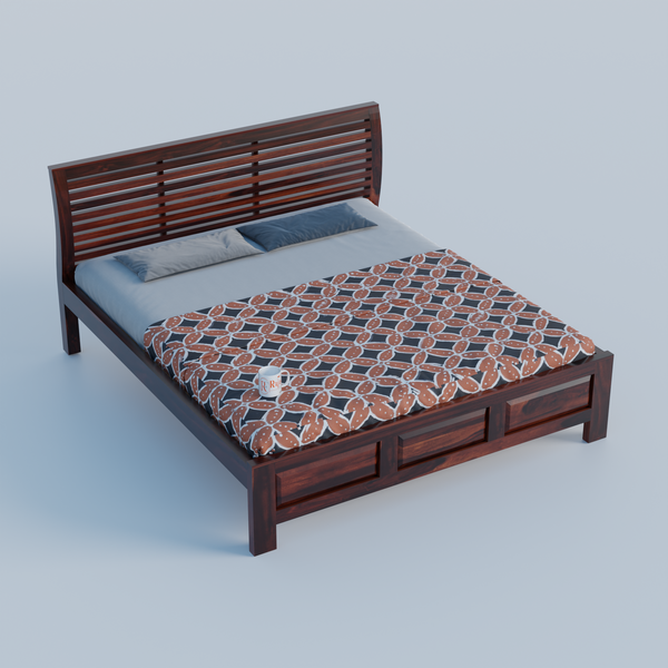 Solid Sheesham Wood King Size Bed with Headboard | Double Bed without Storage in Natural Finish | Double Bed for Bed room - Rajasthali Furniture 