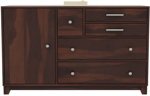 Sheesham Wood SideBoard | 4 Drawer + 2 Door | Almirah For Living & Home Area Solid Wood SideBoard (Finish Color - Walnut, Pre-assembled) - Rajasthali Furniture 