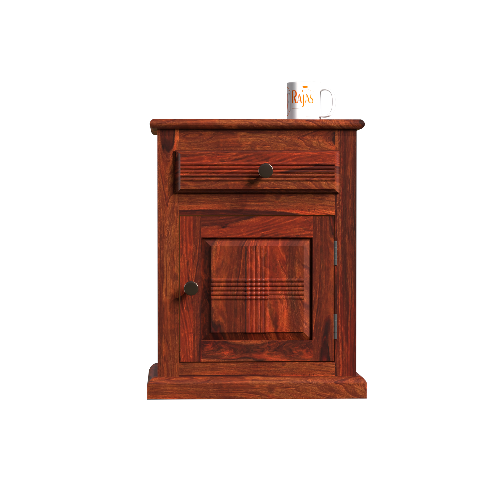 Gola Group Floor Mounted Bed Side cum Nightstand Table in Honey Oak Finish - Rajasthali Furniture 