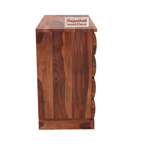 Oskar Solid Wood Five Drawer Chester in Honey Oak Finished Rajasthali Furniture - Rajasthali Furniture 