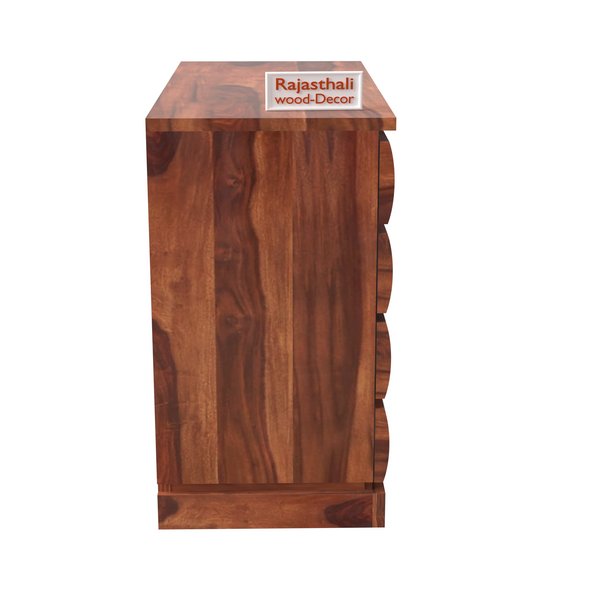 Oskar Solid Wood Five Drawer Chester in Honey Oak Finished Rajasthali Furniture - Rajasthali Furniture 