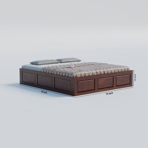 Solid Wood Diwan Cot for Home Hall | Diwan Cum Bed with Storage | Divan Bed for Living Room in Natural Honey Oak Color