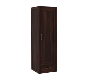 Single Door Wardrobe with 1 Drawers & 4 Shelf Storage Solid Sheesham Wood – Exquisite Wooden Classic Almirah for Clothes in Your Bedroom - Rajasthali Furniture 
