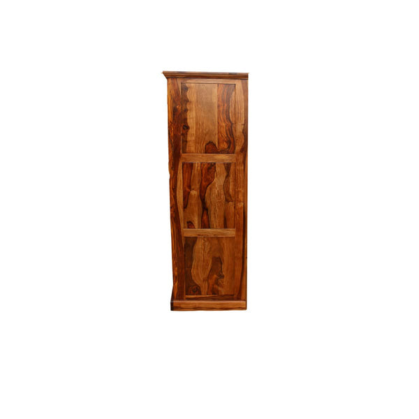 Rajasthali Furniture Woodcrony ‎Sheesham Wooden Niwar 2 Door Almirah/Wardrobe/Cabinet with Storage of 4 self and 1 Drawers | (Brown met Finish)