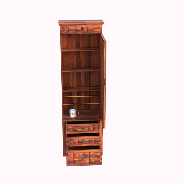 Wood Dressing Table with Mirror and Storage, Wooden Table, Drawer, Bedroom Furniture, Makeup Vanity Table, Honey Finish, Brown - Rajasthali Furniture 