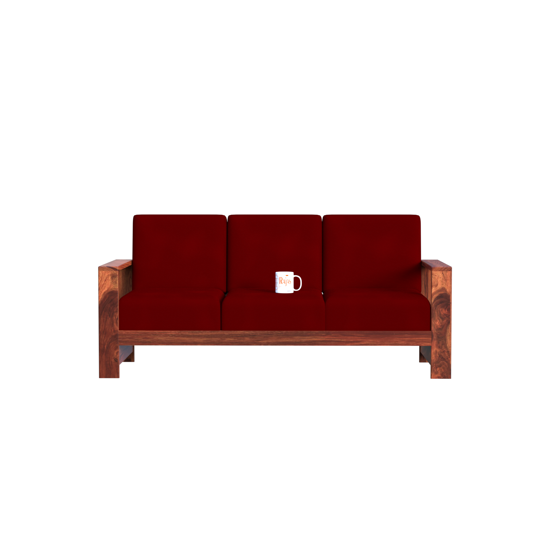 Ravishing Solid Wood 7 Seat (3+2+1+1) Sofa with Loose Upholstery in Natural finish - Rajasthali Furniture 