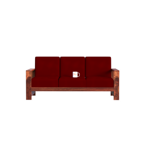Ravishing Solid Wood 7 Seat (3+2+1+1) Sofa with Loose Upholstery in Natural finish - Rajasthali Furniture 