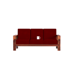 Ravishing Solid Wood 7 Seat (3+2+1+1) Sofa with Loose Upholstery in Natural finish