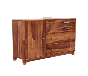 Sheesham Wood SideBoard | 4 Drawer + 2 Door | Almirah For Living & Home Area Solid Wood SideBoard (Finish Color - Natural, Pre-assembled) - Rajasthali Furniture 