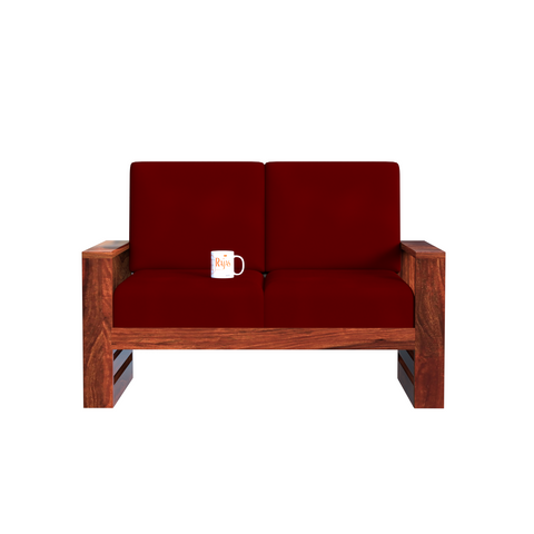 Seam Sheesham Solid Wood 7 Seat (3+2+1+1) Sofa with Loose Upholstery in Natural finish - Rajasthali Furniture 