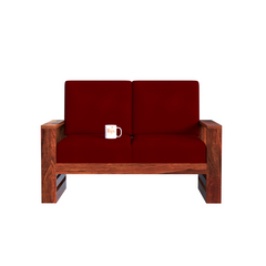 Seam Sheesham Solid Wood 7 Seat (3+2+1+1) Sofa with Loose Upholstery in Natural finish
