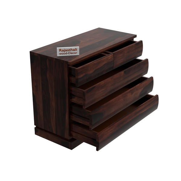 Oskar Solid Wood Five Drawer Chester in Honey Oak Finished Rajasthali Furniture - Rajasthali Furniture 