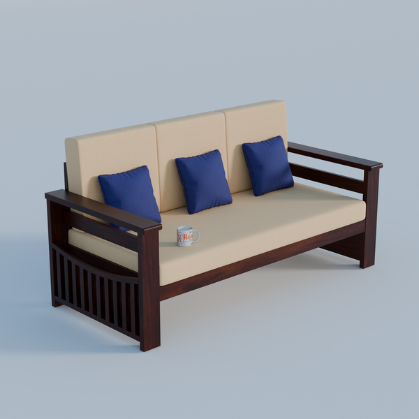 Solid Sheesham Wood Sofa Set 5 Seater | Wooden Sofaset 3+1+1 | Sofa Sets for Living Room - Rajasthali Furniture 