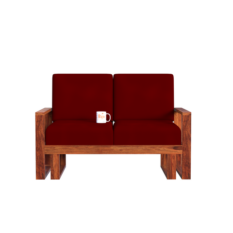 Cucus Sheesham Solid Wood 7 Seat (3+2+1+1) Sofa with Loose Upholstery in Natural finish - Rajasthali Furniture 