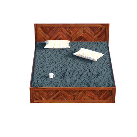 Daley Solid Wood Double Bed with Box Storage in Honey Oak Finish - Rajasthali Furniture 