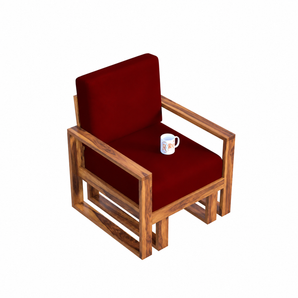 Cucus Sheesham Wood Sofa Set (3+2+1+1, Natural Finish) - Rajasthali Furniture 