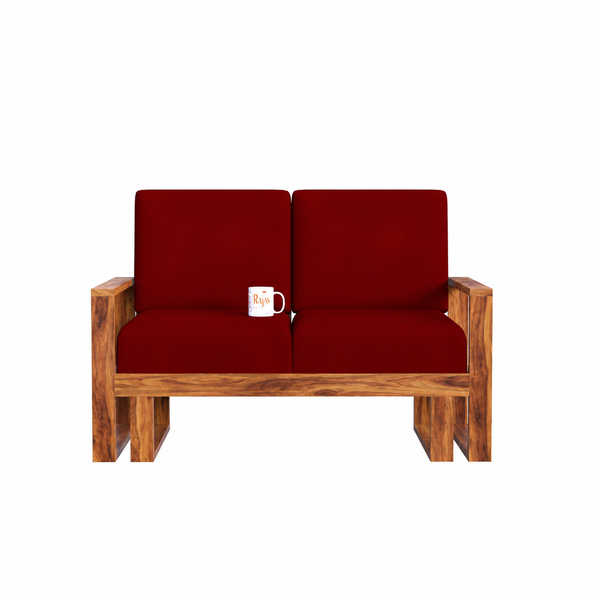 Cucus Sheesham Wood Sofa Set (3+2+1+1, Natural Finish) - Rajasthali Furniture 
