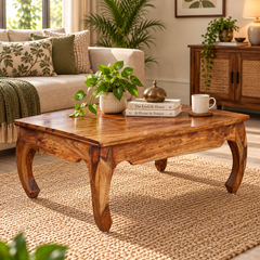 Eden Sheesham Wood Rectangular Coffee Table (Honey Oak Finish)