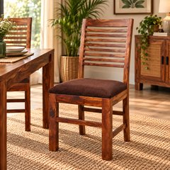 Silas Sheesham Wood Upholstered Dining Chair