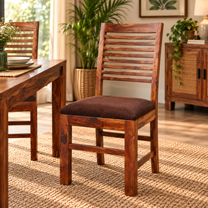 Silas Sheesham Wood Upholstered Dining Chair