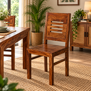 Maine Sheesham Wood Dining & Study Chair (Natural Finish)