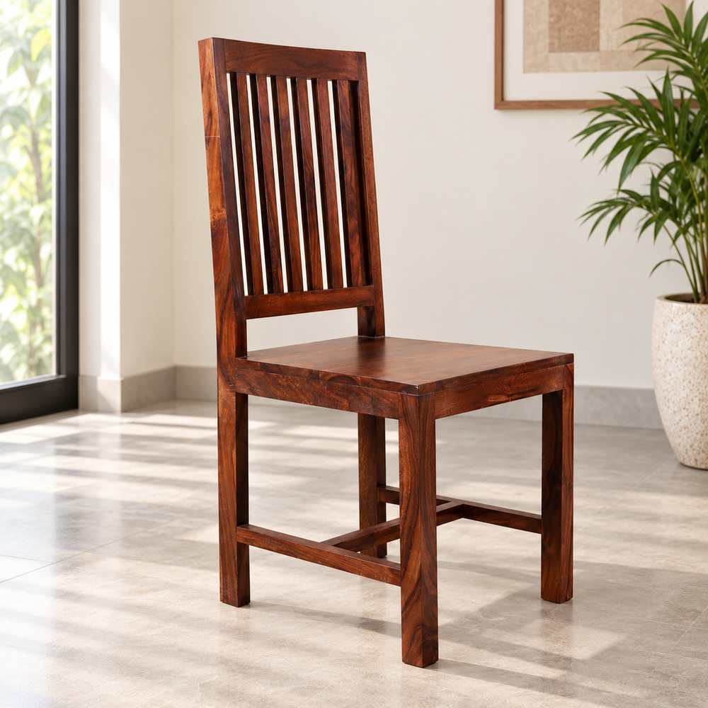 Silas Sheesham Wood Dining & Study Chair (Natural Finish)
