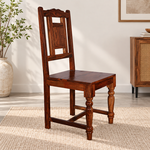Gladsville Sheesham Wood Ceramic Tile Dining Chair (Natural Finish)