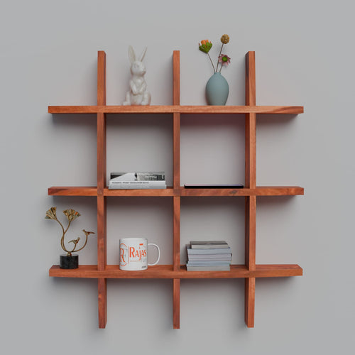 Solid Wood Wall Decor Floating Shelf Display Rack Decorative Hall Décor for Living Room - Rajasthali Furniture 