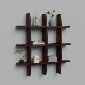 Solid Wood Wall Decor Floating Shelf Display Rack Decorative Hall Décor for Living Room - Rajasthali Furniture 