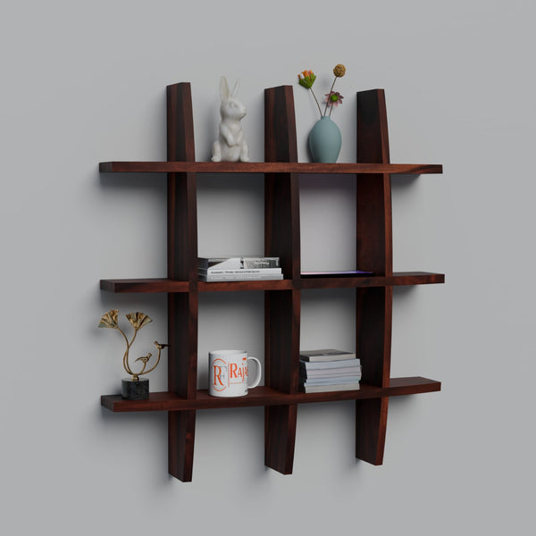 Solid Wood Wall Decor Floating Shelf Display Rack Decorative Hall Décor for Living Room - Rajasthali Furniture 