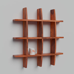 Solid Wood Wall Decor Floating Shelf Display Rack Decorative Hall Décor for Living Room - Rajasthali Furniture 