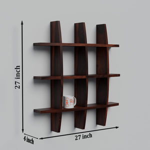 Solid Wood Wall Decor Floating Shelf Display Rack Decorative Hall Décor for Living Room - Rajasthali Furniture 