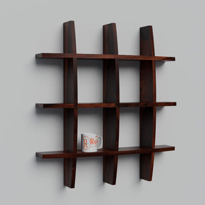 Solid Wood Wall Decor Floating Shelf Display Rack Decorative Hall Décor for Living Room - Rajasthali Furniture 