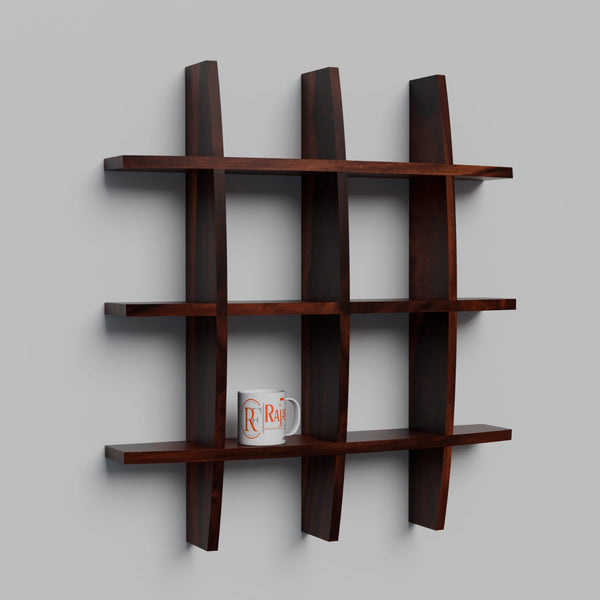 Solid Wood Wall Decor Floating Shelf Display Rack Decorative Hall Décor for Living Room - Rajasthali Furniture 