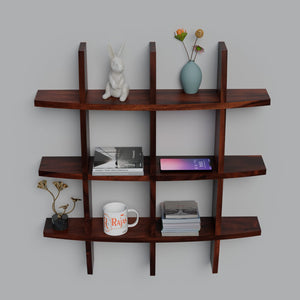 Solid Wood Wall Decor Floating Shelf Display Rack Decorative Hall Décor for Living Room - Rajasthali Furniture 
