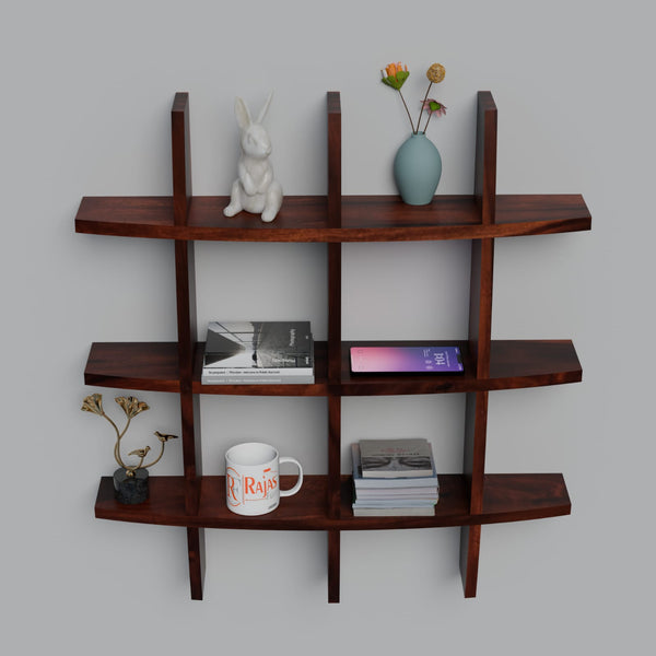 Solid Wood Wall Decor Floating Shelf Display Rack Decorative Hall Décor for Living Room - Rajasthali Furniture 
