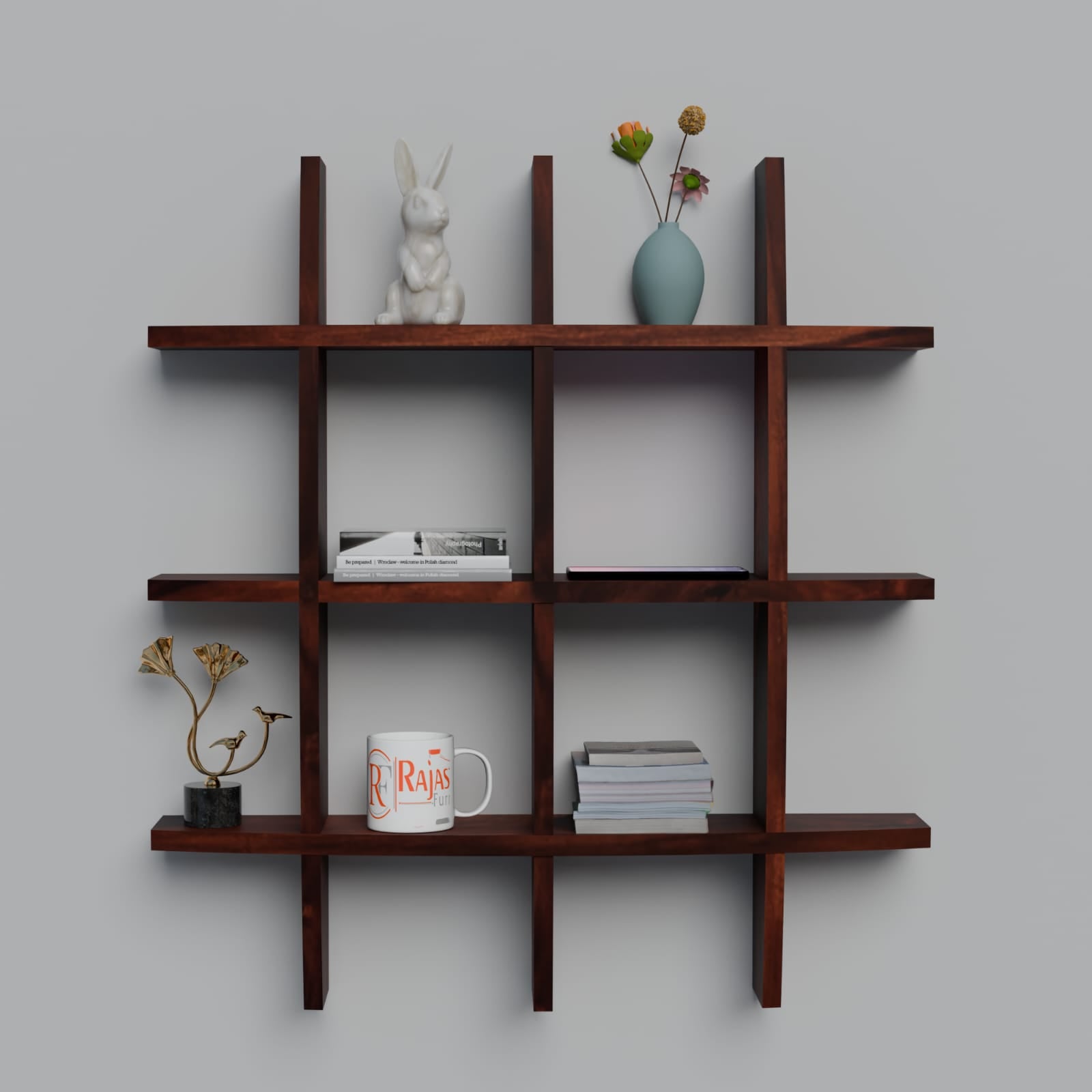 Solid Wood Wall Decor Floating Shelf Display Rack Decorative Hall Déco
