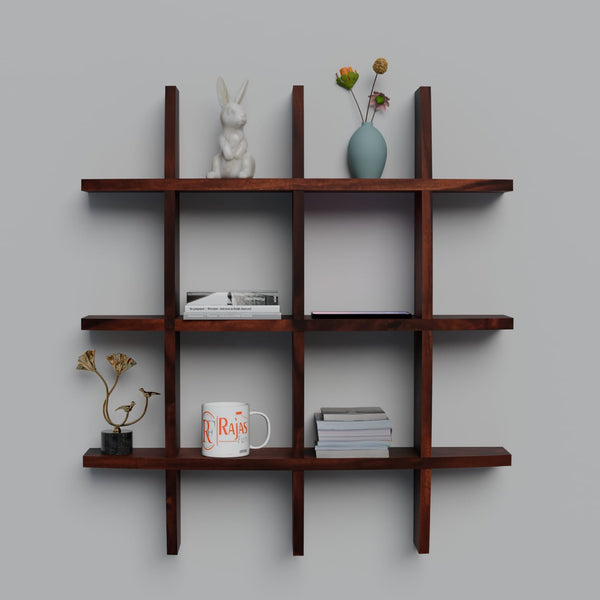 Solid Wood Wall Decor Floating Shelf Display Rack Decorative Hall Décor for Living Room - Rajasthali Furniture 